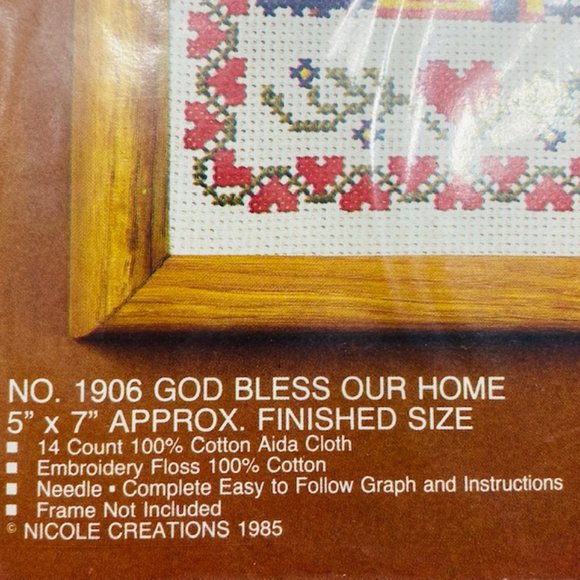 God Bless Our Home Counted Cross Stitch Kit - Nicole Creations - New/Sealed - Picture 3 of 5